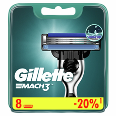 Кассета для бритвенного станка Gillette Mach3, 8шт