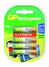 Аккумуляторы GP 1000 AAA, 4шт