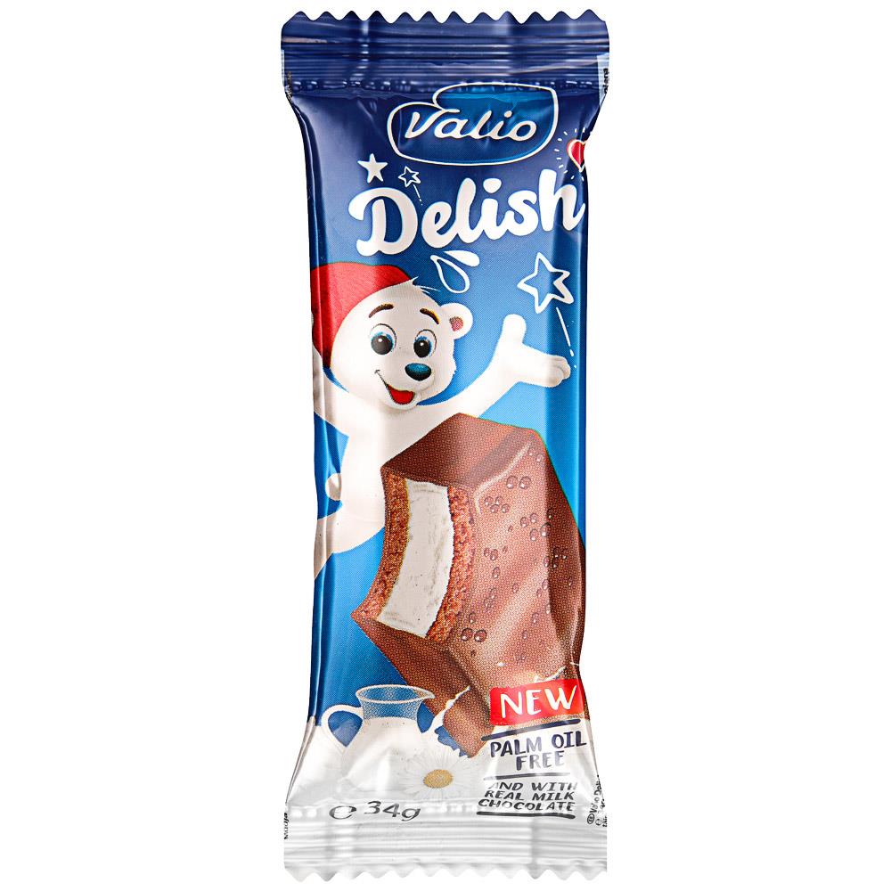 Пирожное бисквитное VALIO Delish с молочным суфле, 34 г