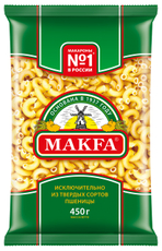 Макароны рожки Makfa гладкие, 450г