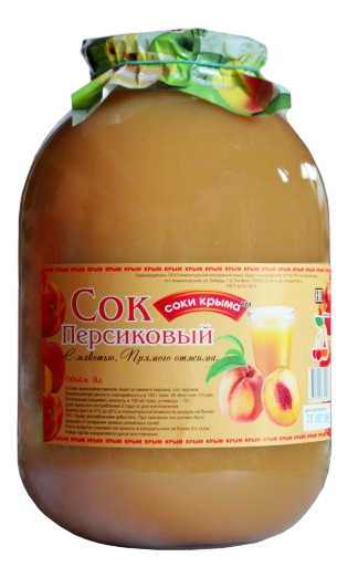 Сок Соки Крыма персиковый с мякотью, 3л х 4 шт