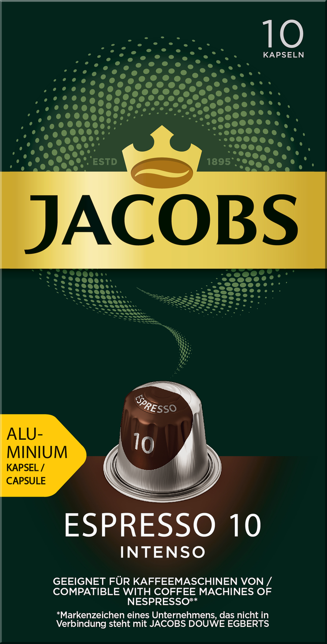 Кофе в капсулах Jacobs Espresso №10 Intenso для кофемашин Nespresso 10шт,  52г купить с доставкой на дом, цены в интернет-магазине