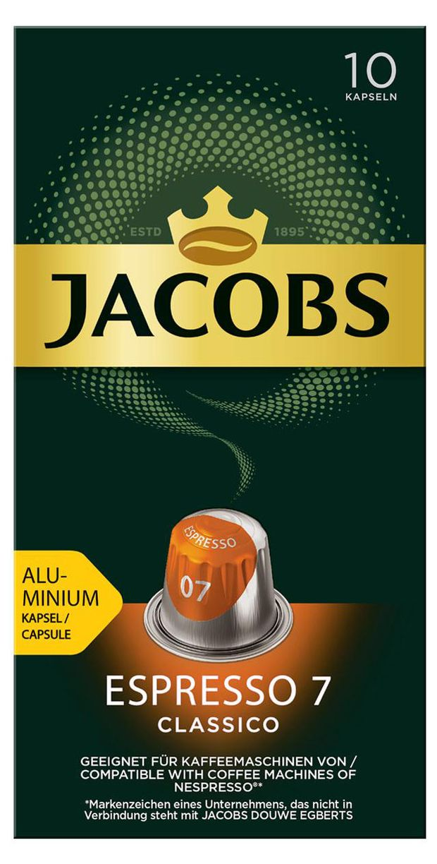 Кофе в капсулах Jacobs Espresso №7 Classico для кофемашин Nespresso 10шт, 52г