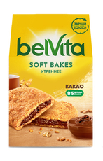 Печенье Belvita Soft Bakes со злаками и какао начинкой, 250г