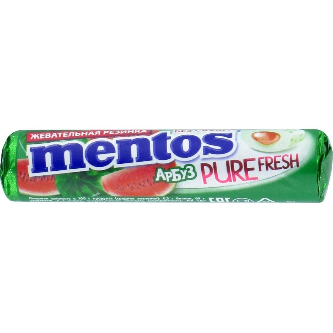 Жевательная резинка Mentos Pure Fresh вкус Арбуз, 16г купить с доставкой на  дом, цены в интернет-магазине