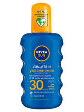 Солнцезащитный спрей Nivea Защита и увлажнение SPF30, 200мл