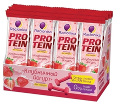 Батончик Racionika Protein Клубничный йогурт, 45г x 24 шт