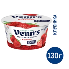 Йогурт Venns Греческий с клубникой 0.1%, 130г