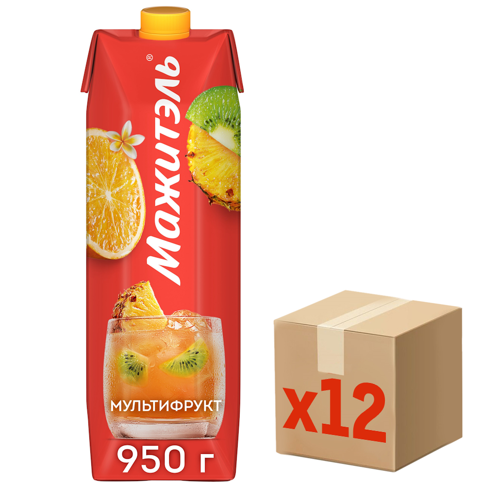 Напиток сывороточный Мажитэль мультифрукт 0.05%, 950г x 12 шт