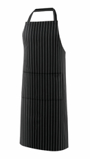METRO PROFESSIONAL Фартук черный в белую полоску, 3шт х 100см