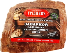 Хлеб Гридневъ Заварной Пшенично - ржаной, 250г