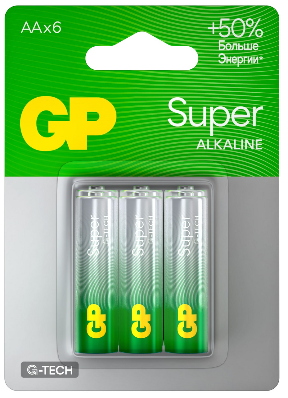 Батарейки GP Super AA, 6шт купить с доставкой на дом, цены в интернет ...