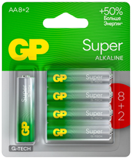 Батарейки GP Super AA (8+2), 10шт