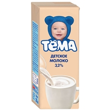 Молоко Тема детское ультрапастеризованное с 8 месяцев 3.2%, 200мл x 18 шт