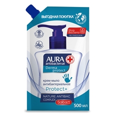 Крем-мыло жидкое Aura Derma Protect антибактериальное, 500мл