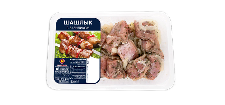 Шашлык Останкино из свиной вырезки с базиликом охлажденный, 800г