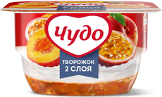 Творожок Чудо взбитый с персиком и маракуйей 4.2% 100 г