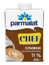 Сливки Parmalat Chef питьевые ультрапастеризованные 11%, 500г