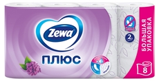 Туалетная бумага Zewa Плюс Сирень 2-слойная, 8 рулонов
