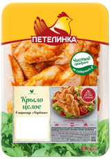 Крыло цыпленка-бройлера Петелинка в маринаде Барбекю охлажденное, ~1.8-2.3кг