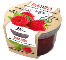 Малина Егорьевские традиции дробленая с сахаром, 300г