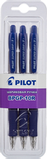 Ручка Pilot BPGP-10R-F шариковая автоматическая синяя, 3шт