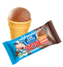 Мороженое пломбир ГОСТОВский Шоколадное в вафельном стаканчике, 90г