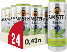 Пиво Amstel Natur Мята безалкогольное, 0.43л x 24 шт