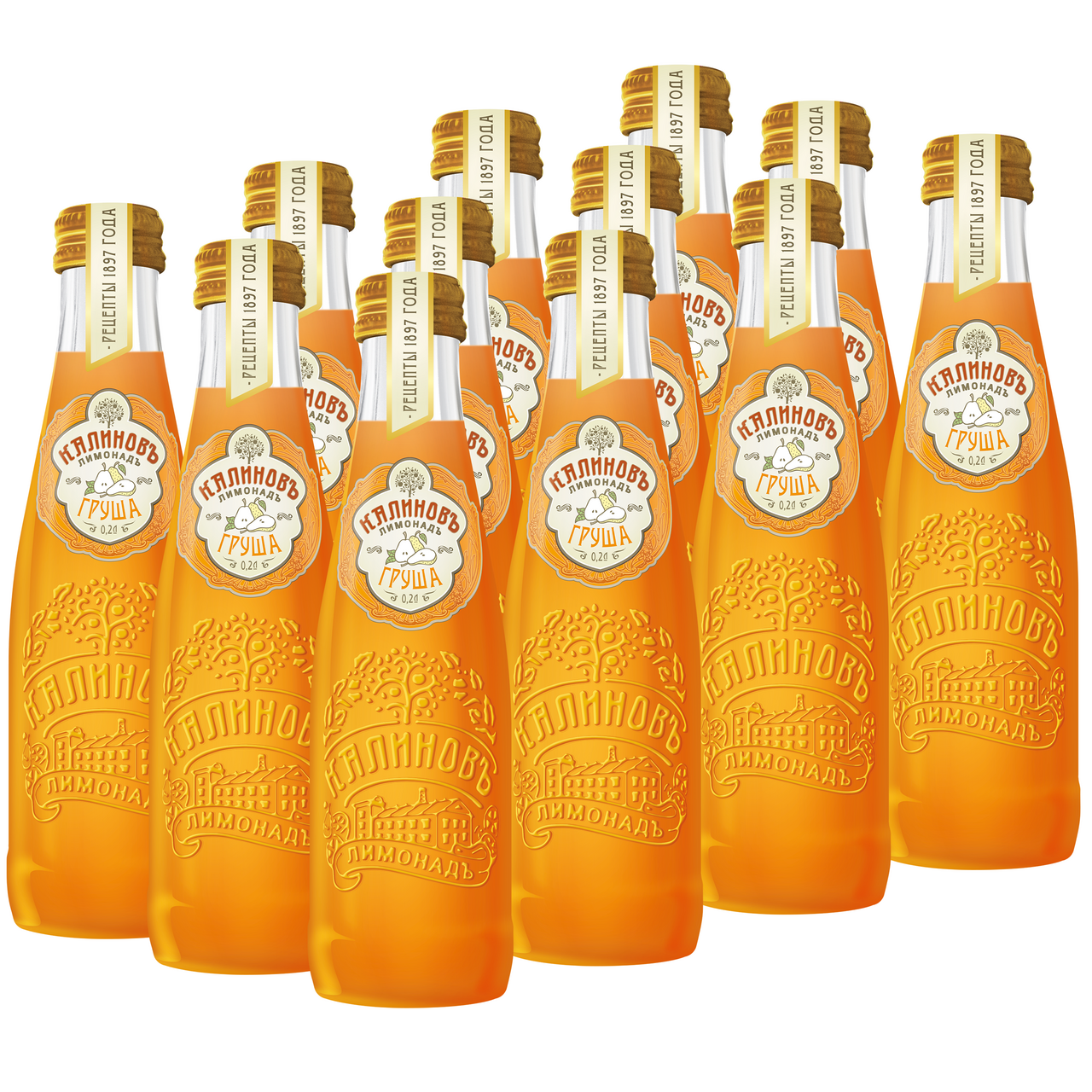 Напиток Калиновъ Лимонадъ Груша, 200мл x 12 шт
