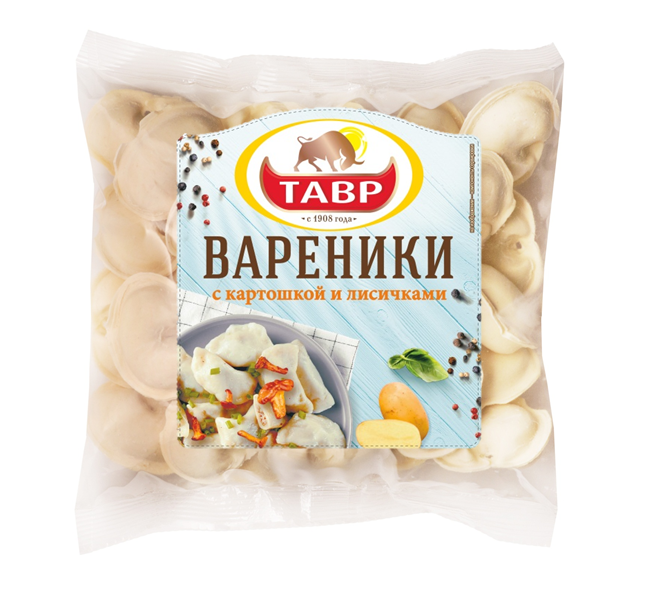 Вареники Тавр с картошкой и лисичками замороженные, 700г