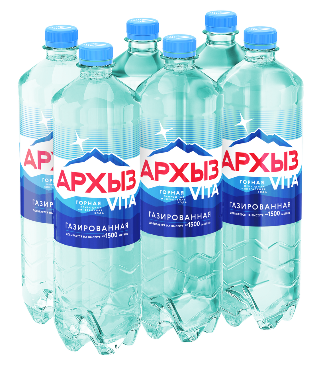 Изображение товара Вода Архыз Vita горная природная газированная 1,5л, упаковка 6 шт