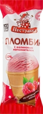 Мороженое пломбир Пестравка с малиновым наполнителем 12%, 100г