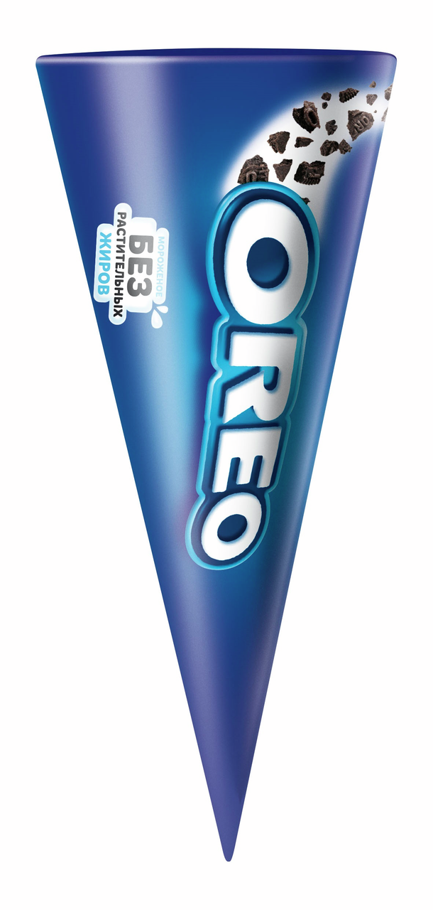 Мороженое сливочное Oreo с кусочками печенья в вафельном рожке, 72г