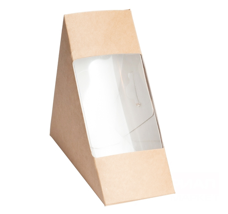 METRO PROFESSIONAL Контейнер для сэндвичей с окном картонный 13 х 13 х 6см, 50шт