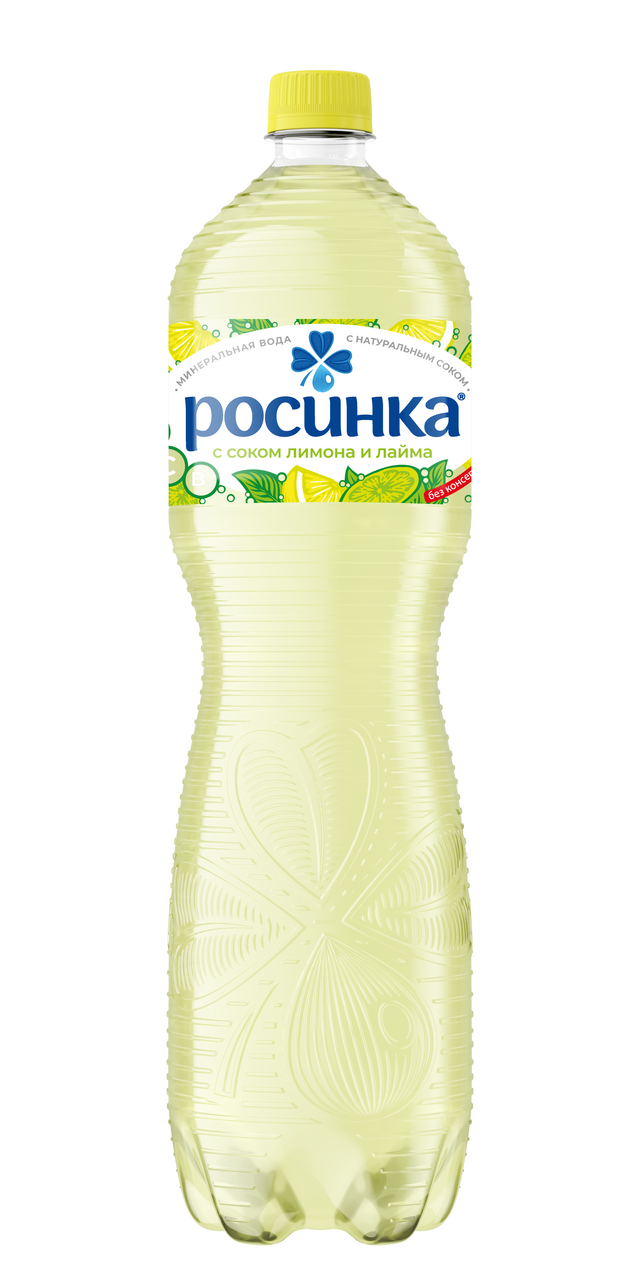 Вода Росинка Лайт со вкусом лимона и лайма питьевая газированная, 1.5л
