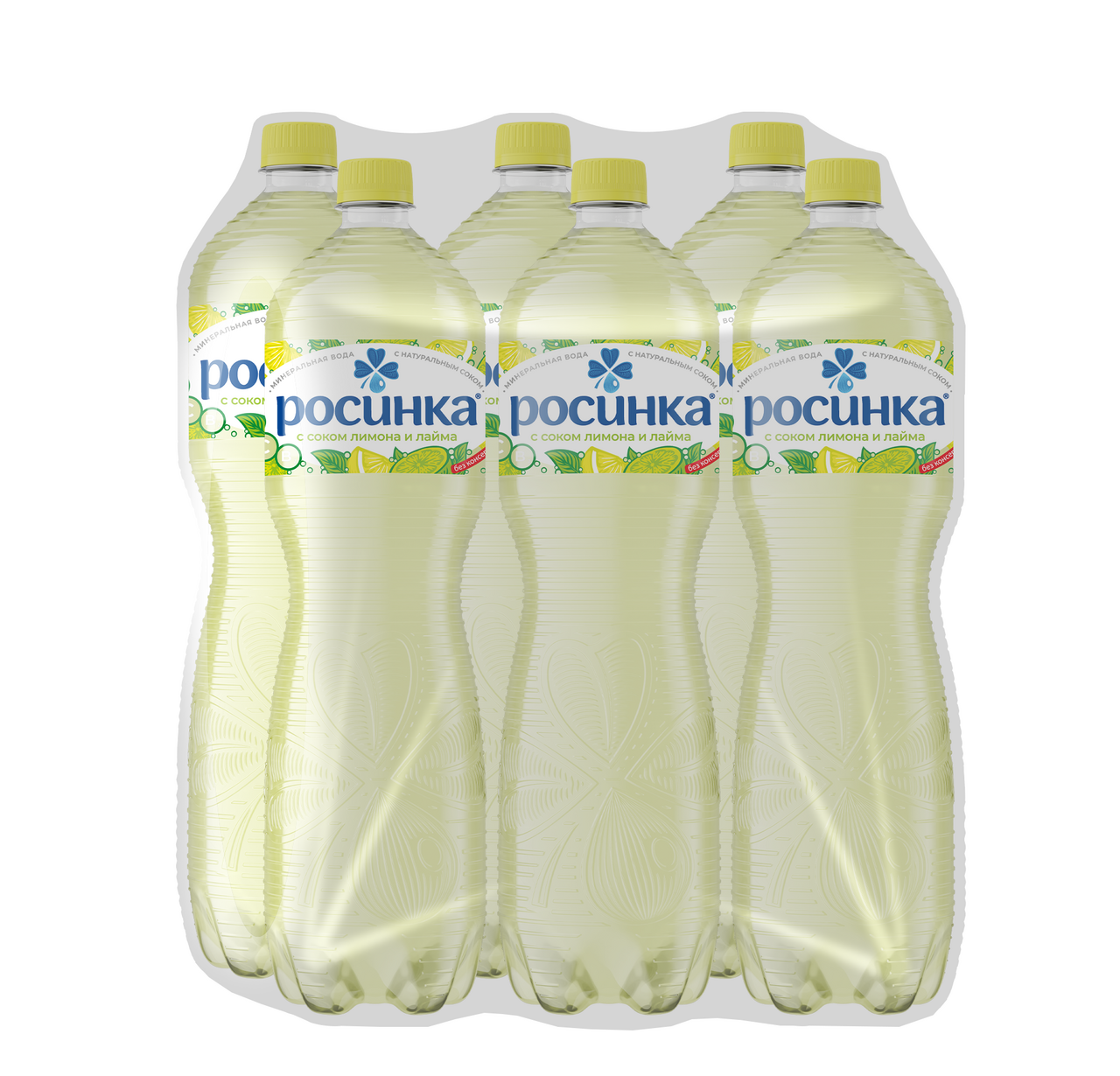 Изображение товара Вода Росинка Лайт со вкусом лимона и лайма 1.5л x 6шт газированный напиток