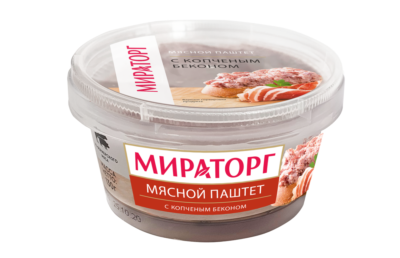 Паштет Мираторг с копченым беконом, 130г купить с доставкой на дом, цены в  интернет-магазине