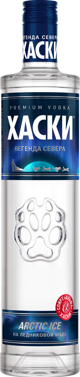 Изображение товара Водка Хаски Arctic Ice 0.5л - мягкий вкус ледниковой воды