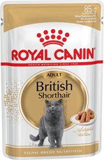 Влажный корм Royal Canin Adult British Shorthair для британской короткошерстной кошки кусочки в соусе, 85г