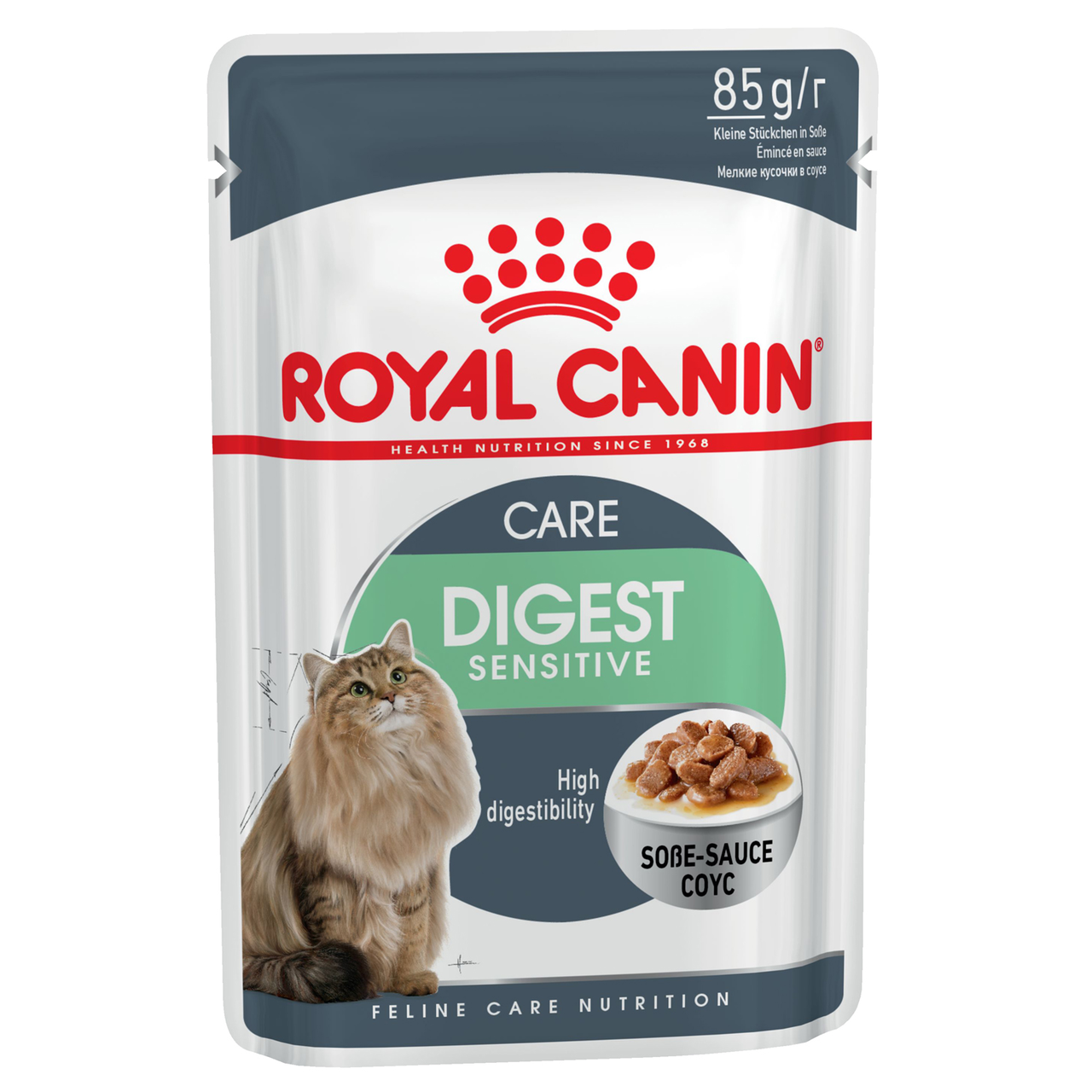 Корм влажный Royal Canin соус для кошек с чувствительным пищеварением, 85г  купить с доставкой на дом, цены в интернет-магазине