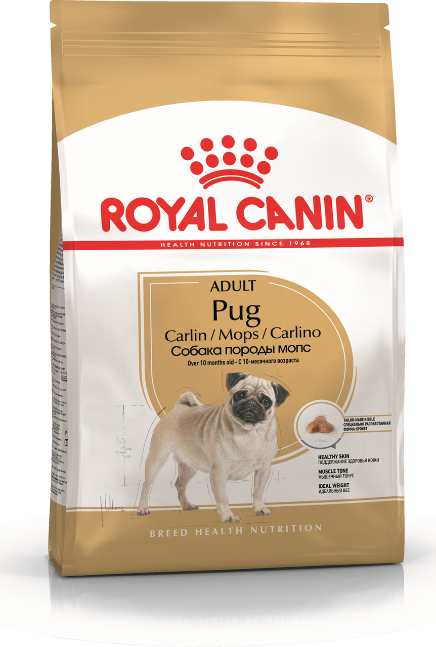 Корм сухой Royal Canin для собак породы Мопс старше 10 месяцев, 500г