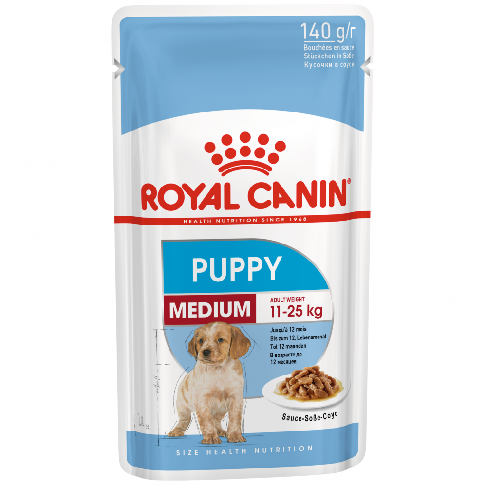 Корм влажный Royal Canin соус для щенков крупных пород от 2 до 10 месяцев, 140г