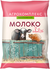 Молоко Агрокомплекс Выселковский пастеризованное 3.2%, 900мл