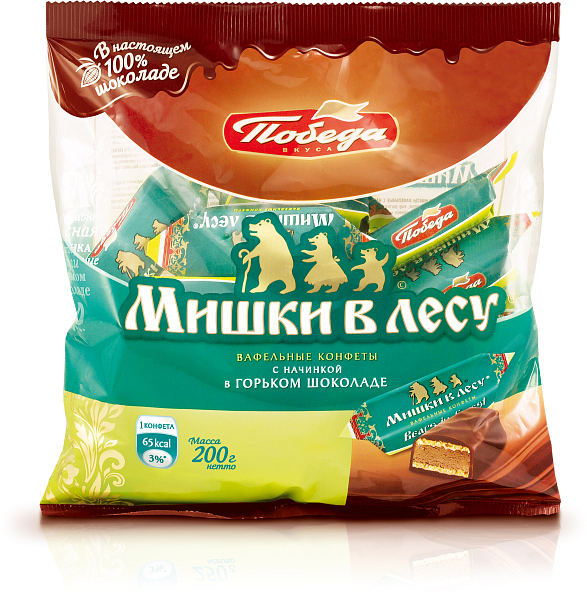 Конфеты Победа вкуса Мишки в лесу вафельные, 200г купить с доставкой на ...