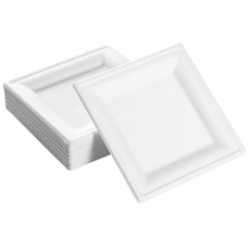 METRO PROFESSIONAL Тарелка одноразовая квадратная из сахарного тростника белая 20 x 20см, 50шт