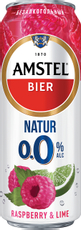 Пивной напиток Amstel Natur Raspberry малина и лайм безалкогольное, 0.43л