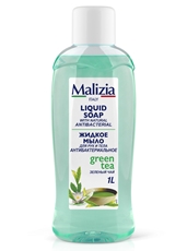 Мыло жидкое для рук и тела Malizia Зеленый чай антибактериальное, 1л