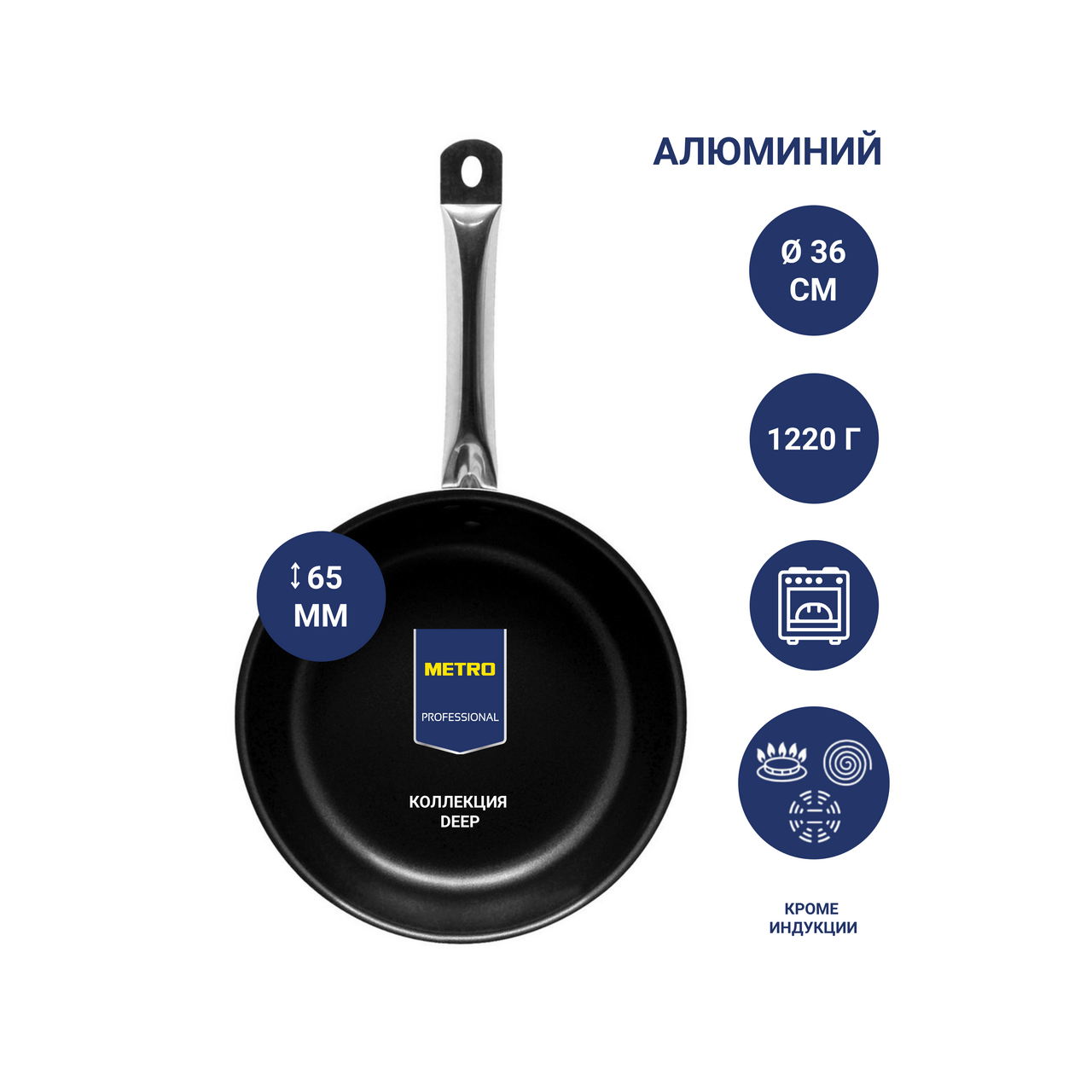Изображение товара Сковорода METRO PROFESSIONAL Deep 36 см с антипригарным покрытием