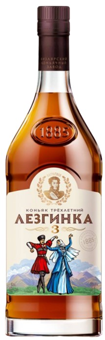 Коньяк Лезгинка Кизлярский 3 года, 0.5л
