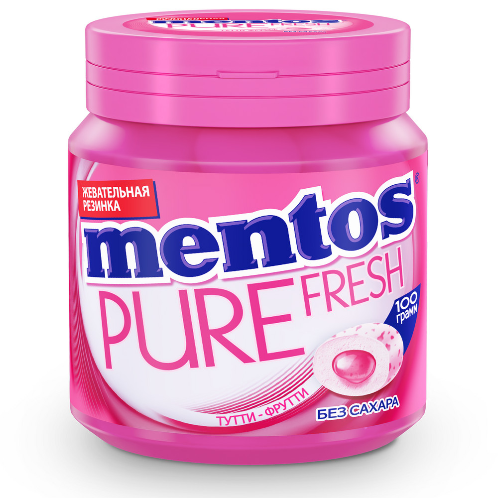 Изображение товара Жевательная резинка Mentos Pure Fresh Тутти Фрутти, 100г